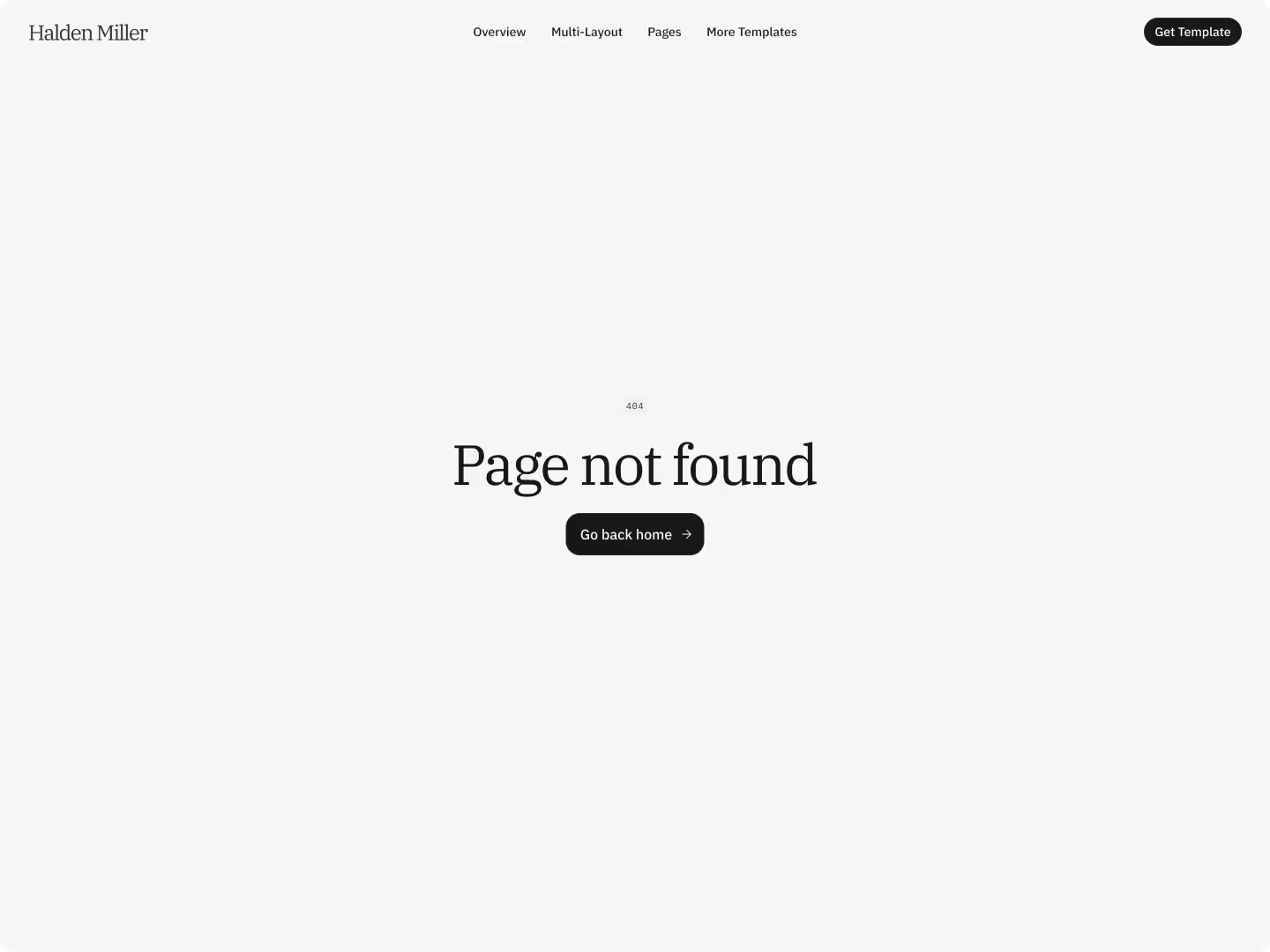 404 error page displaying 