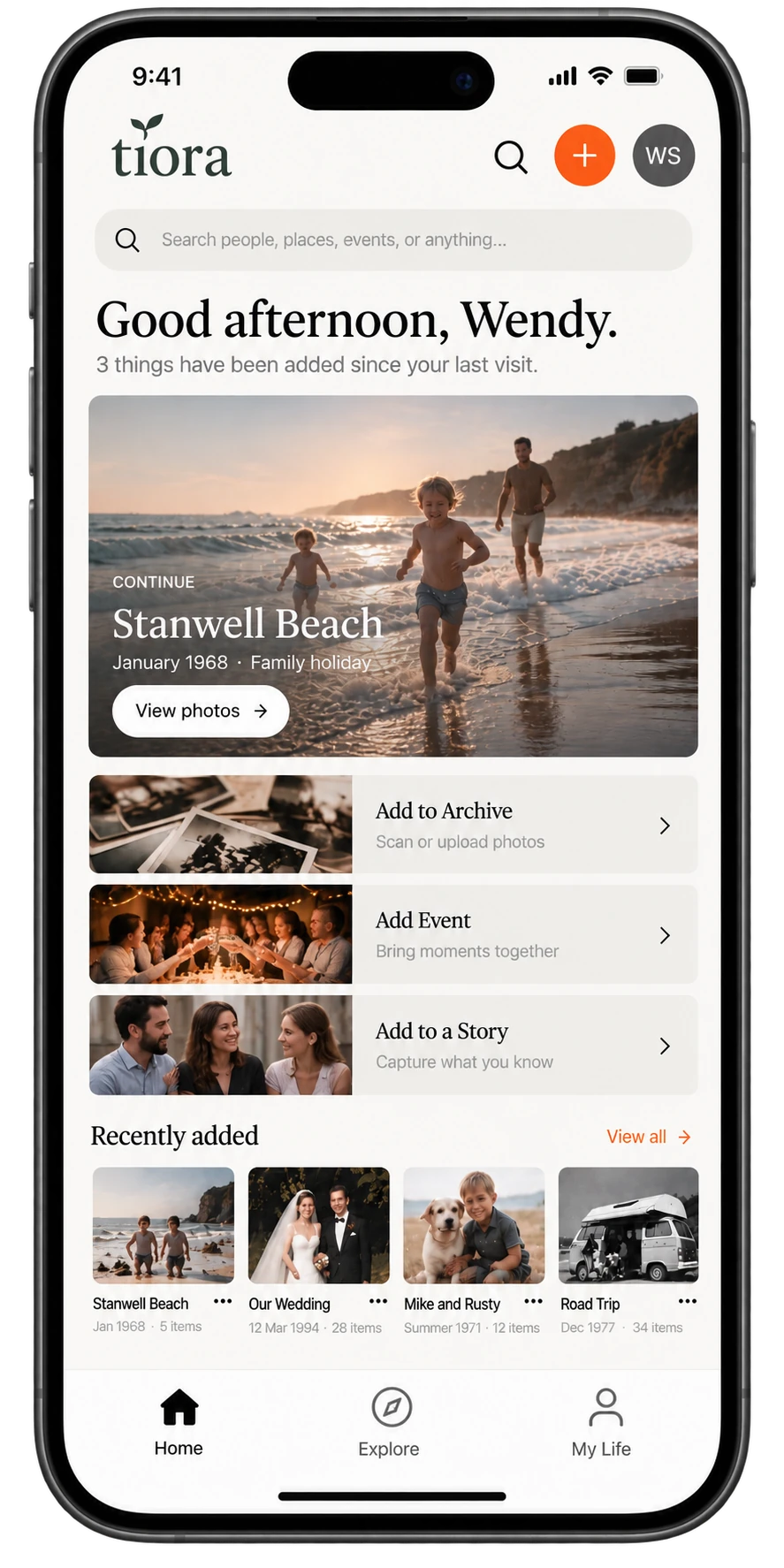 Archive on the Tiora app