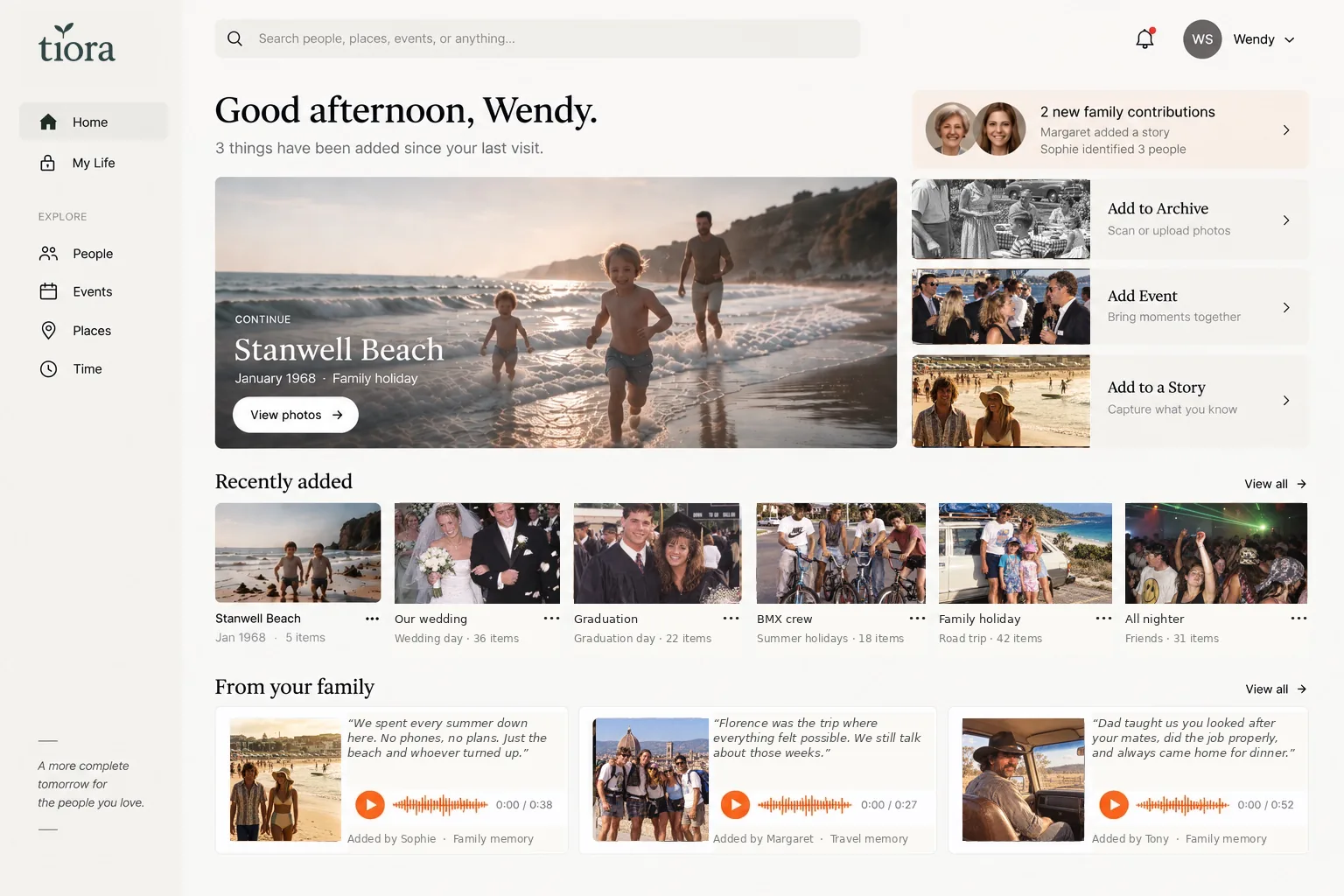 Tiora Archive, where the photographs you choose become part of your family's story