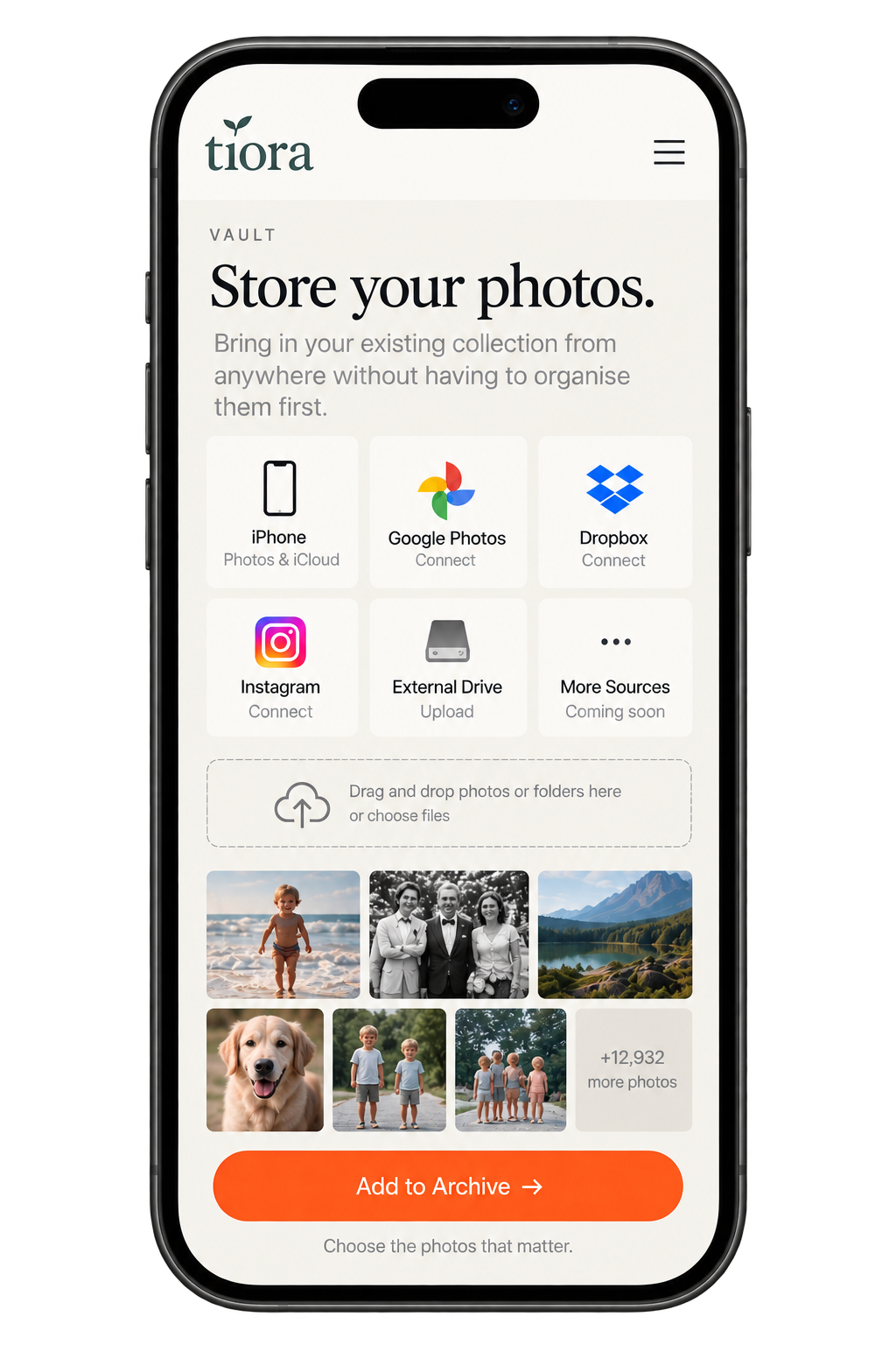 Vault on the Tiora app